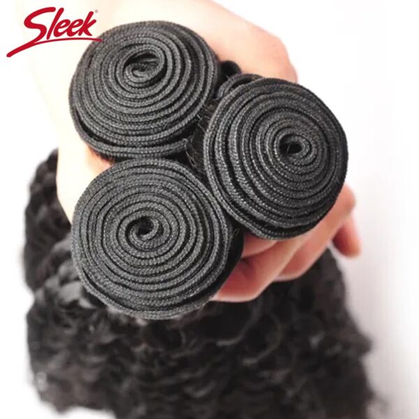 Human Hair Weave Curly Human Hair Bundles 4 PCS Hair Extension - Image 3