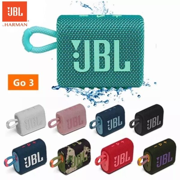 100% Original JBL Go 3 Portable Bluetooth Speaker with Powerful Bass Subwoofers