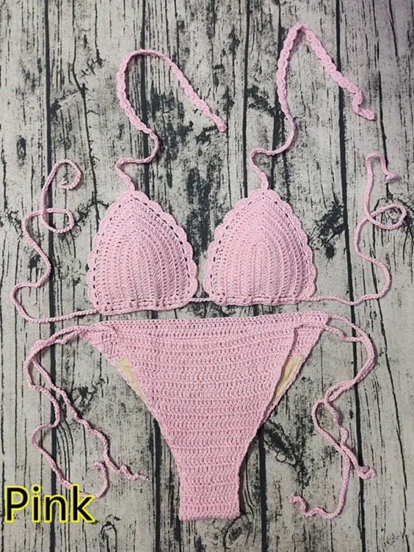 Knitted Handmade Crochet Bikini Women Swimwear Set - Image 4