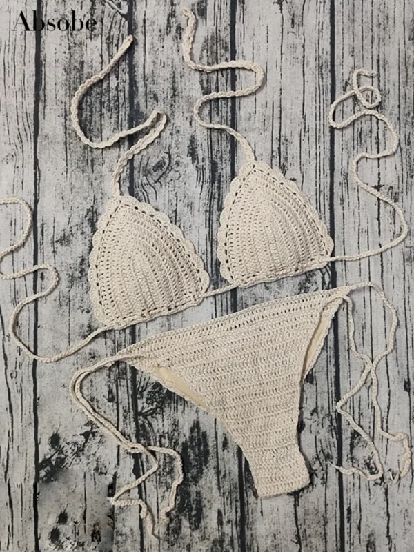 Knitted Handmade Crochet Bikini Women Swimwear Set