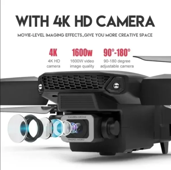 Lenovo E88 Pro Drone 4k Profesional HD 8k Rc Airplane Dual-Camera Wide-Angle - Image 2