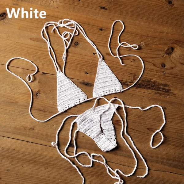 Sexy Women's Swimsuit Hand Crochet Bikini Set Summer Beach Swimwear