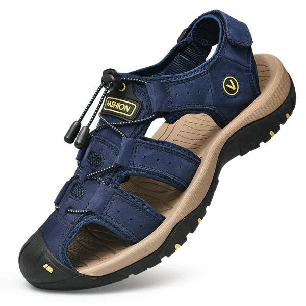 Summer Men Sandals Genuine Leather Mens Casual Shoes Outdoor Shoes - Image 2