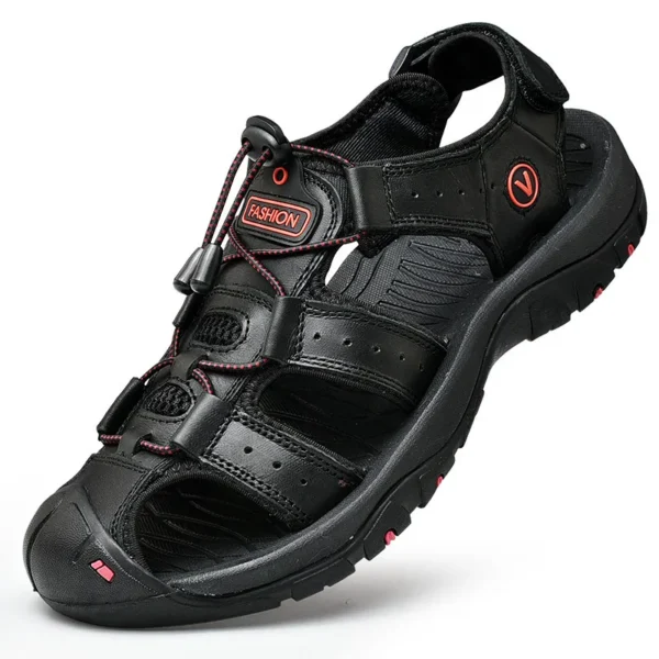 Summer Men Sandals Genuine Leather Mens Casual Shoes Outdoor Shoes - Image 3