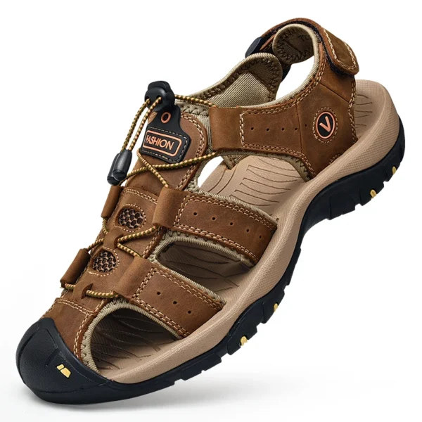 Summer Men Sandals Genuine Leather Mens Casual Shoes Outdoor Shoes