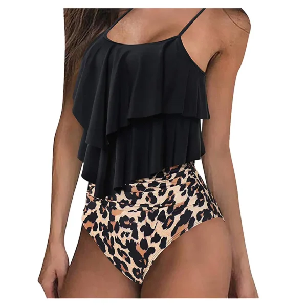 Women High Waisted Swimsuits 2 Piece Vintage Tankini Swimwear - Image 2