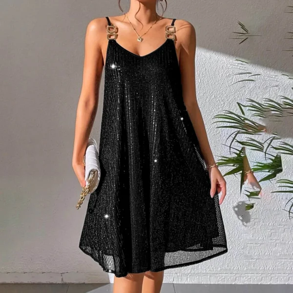 Women Summer Casual Plus Size V Neck Elegant Dress